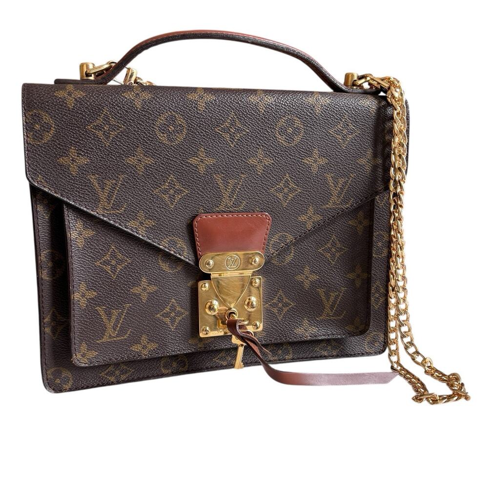 LOUIS VUITTON Monogram Monceau 26‎ Shoulder Bag W/ Key & Chain. Authenticated